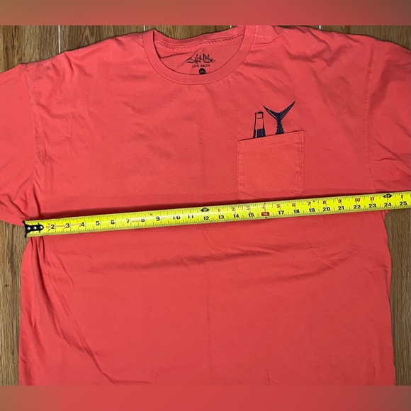 Salt Life NWOT 2XL Mens Shirt Pink Salmon Blue - Picture 2 of 6